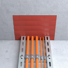 Application example of the ZZ® Silicone-coated Fire Protection Block on a wall in tunnel construction Tunnel application, wall: Zapp Zimmermann Silicone-coated Fire Protection Block