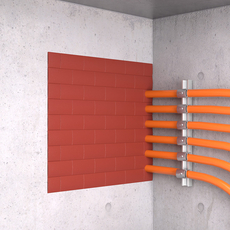 Application example of the ZZ® Fire Protection Block on a wall in tunnel construction Tunnel application, wall: Zapp Zimmermann Fire Protection Block